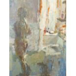 BERNARD DUNSTAN. (1920-2017) ARR. TWO NUDE FIGURE STUDIES, BOTH INSCRIBED VERSO, OIL ON BOARD.