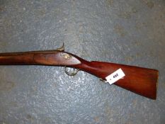 A PERCUSSION CAP MUSKET, POSSIBLY FOR THE INDIAN MARKET.