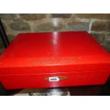 ROYAL COMMISSION ON ASSIZES AND QUARTER SESSIONS, A CONTEMPORARY RED SCRIM COVERED DISPATCH BOX