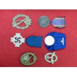 THIRD REICH FAITHFUL SERVICE MEDAL, LUFTSCHUTZ AWARD, POLICE INSIGNIA, 4 YEARS SERVICE MEDAL, TWO