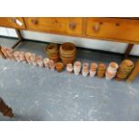 A COLLECTION OF ANTIQUE AND LATER TERRACOTTA FLOWER POTS.