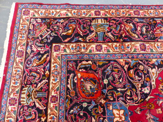 A PERSIAN CARPET OF CLASSIC DESIGN. 396 x 302cms. - Image 4 of 11