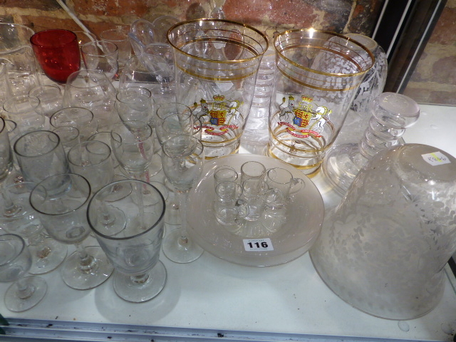 A QUANTITY OF DRINKING AND OTHER GLASS.