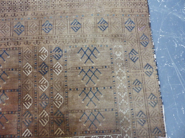 AN ANTIQUE AFGHAN ENGSI. 216 x 137cms TOGETHER WITH A BELOUCH RUG. 192 x 100cms. (2) - Image 5 of 13