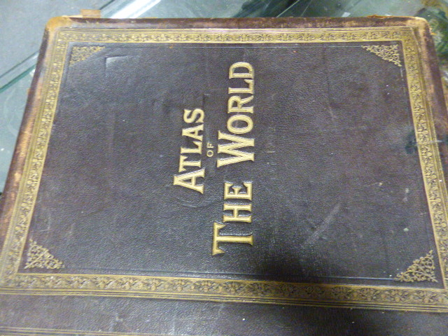 TWO WORLD ATLASES, THE LEATHER BOUND FOLIO EDITION BY G.W.BACON, 1893 AND THE RED CLOTH BOUND 2nd. - Image 3 of 4