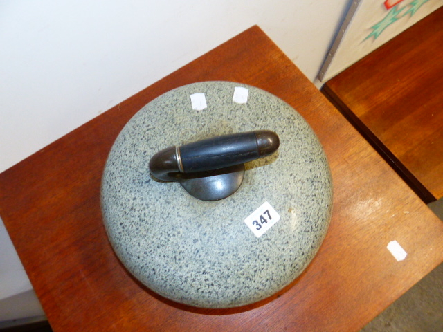 A VINTAGE GRANITE CURLING STONE. - Image 2 of 3