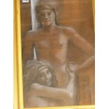 COLIN FROOMS. (1933-2017) ARR. LOVERS, PASTEL STUDY, FRAMED AND GLAZED. 37 x 60cms.