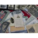 AN ALBUM OF THIRD REICH PORTRAIT PHOTOGRAPHS TOGETHER WITH A SELECTION OF THIRD REICH STAMPS,