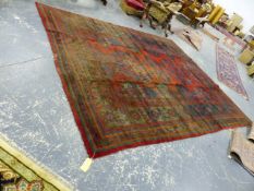 AN ANTIQUE TURKISH OUSHAK CARPET. 402 x 334cms.