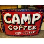 A LARGE CAMP COFFEE ENAMEL ADVERTISING SIGN. 114 x 83cms.