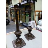 A PAIR OF BRONZE CANDLESTICKS, ATTRIBUTED TO NELSON DAWSON