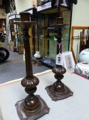 A PAIR OF BRONZE CANDLESTICKS, ATTRIBUTED TO NELSON DAWSON