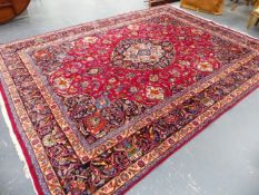 A PERSIAN CARPET OF CLASSIC DESIGN. 396 x 302cms.