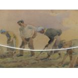 DAVID ROSE. (1871-1964) ARR. PLANTING, SIGNED WATERCOLOUR. 25 x 36cms TOGETHER WITH A VILLAGE