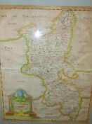ROBERT MORDEN. (1650-1703) A COUNTY MAP OF BUCKINGHAMSHIRE ENGRAVED BY S.NICHOLLS WITHIN GILT AND