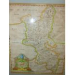 ROBERT MORDEN. (1650-1703) A COUNTY MAP OF BUCKINGHAMSHIRE ENGRAVED BY S.NICHOLLS WITHIN GILT AND