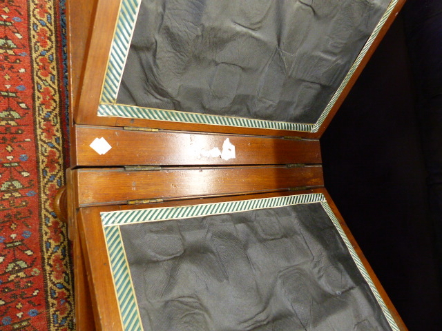 A 19th.C.MAHOGANY ADJUSTABLE CAMPAIGN TYPE FOLDING DAY BED ON TURNED LEGS WITH CERAMIC CASTERS. - Image 5 of 14