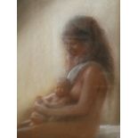 COLIN FROOMS. 91933-2017) ARR. MOTHER AND CHILD, PASTEL, SIGNED, FRAMED AND GLAZED. 32 x 40cms.