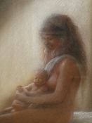 COLIN FROOMS. 91933-2017) ARR. MOTHER AND CHILD, PASTEL, SIGNED, FRAMED AND GLAZED. 32 x 40cms.