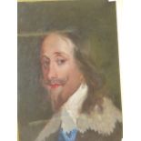 A PORTRAIT OF CHARLES I. IN THE STYLE OF VAN DYCK, OIL ON CANVAS. 33.5 x 25.5cms.