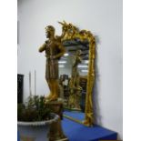 A VICTORIAN ROCOCO REVIVAL GILT AND GESSO OVERMANTLE MIRROR, CARVED AND MOULDED WITH PHOENIX