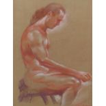 COLIN FROOMS. (1933-2017) ARR. TWO PEN, INK AND WASH NUDE STUDIES, SIGNED TOGETHER WITH A PASTEL