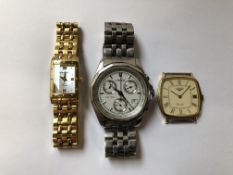 A GENTS LONGINES QUARTZ WRIST WATCH TOGETHER WITH A LADIES RAYMOND WEIL 5970 TANGO WRIST WATCH AND A