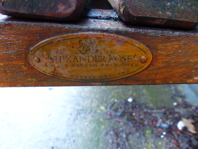 A TEAK GARDEN BENCH. - Image 3 of 3