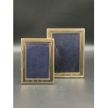 TWO SILVER FRONTED MILLENNIUM SPECIMEN HALLMARKED PHOTO FRAMES FOR CARRS SILVERWARE. MEASUREMENTS