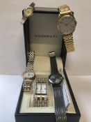 FIVE WATCHES TO INCLUDE A DIAMOND AND CO DIAMOND SET BRACELET WATCH, A LADIES ACCURIST WATCH WITH