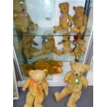 ELEVEN 1940'S AND EARLIER TEDDY BEARS.