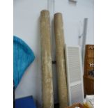 A PAIR OF 19th.C.LARGE ARCHITECTURAL PINE COLUMNS. H.286cms.