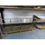 TWO 19th.C.BRASS AND WIREWORK LOW NURSERY FENDERS. W.86 & 84cms.