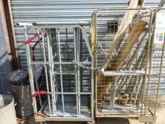 A QUANTITY OF SCAFFOLDING WITH BOARDS (CAGE TROLLIES NOT INCLUDED)