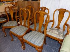 A SET OF SEVEN BRIGHT'S OF NETTLEBED GEORGIAN STYLE ARMCHAIRS.