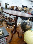 A MAHOGANY TRAY TOP TRIPOD TABLE.