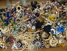 A LARGE COLLECTION OF COSTUME JEWELLERY.