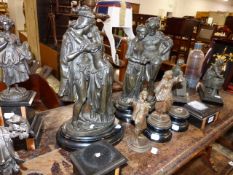 A QTY OF LATE VICTORIAN SPELTER FIGURES.