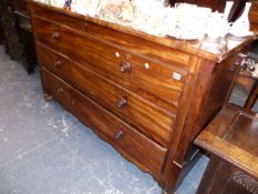 AN EARLY VICTORIAN MAHOGANY MULE CHEST.