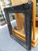 TWO VCTORIAN PAINTED MIRROR FRAMES.