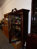 A 19th.C.MAHOGANY BOOKCASE ON STAND.