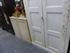 TWO VICTORIAN PAINTED PINE CABINETS.