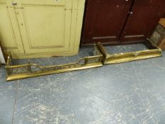 TWO ANTIQUE BRASS FENDERS.