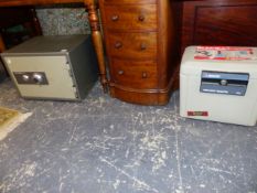 A DOCUMENT SAFE AND A CHUBB COMBINATION SAFE.
