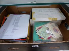 A QUANTITY OF RECORD SONG BOOKS, VINTAGE PUPPETS, POSTCARDS, ETC.