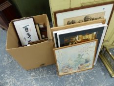 A QTY OF VARIOUS ANTIQUE AND LATER FURNISHING PRINTS,ETC.