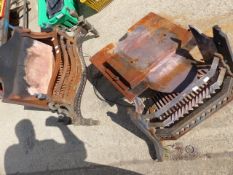 TWO ANTIQUE CAST IRON FIRE BASKETS, ONE FOR RESTORATION