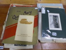 RMS QUEEN MARY, OTHER SOUVENIR EPHEMERA, MAPS AND PICTURES