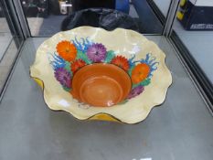 A CLARICE CLIFF GAY DAY FLUTED BOWL.