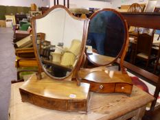 TWO VICTORIAN DRESSING TABLE MIRRORS.
